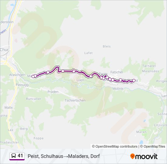 41 Bus Line Map