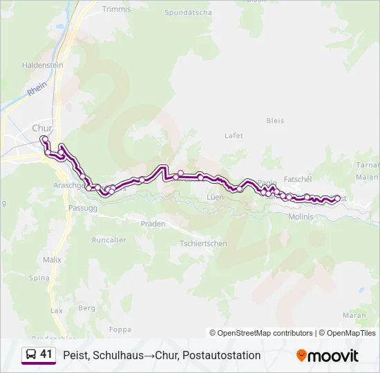 41 Bus Line Map