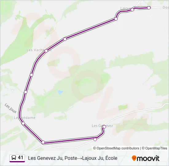 Plan de la ligne 41 de bus