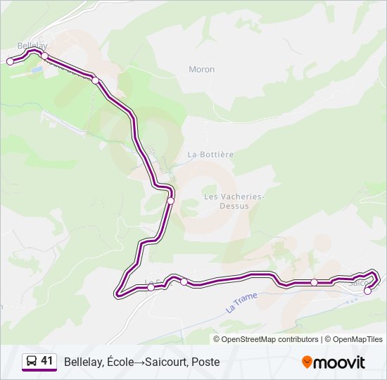 Plan de la ligne 41 de bus