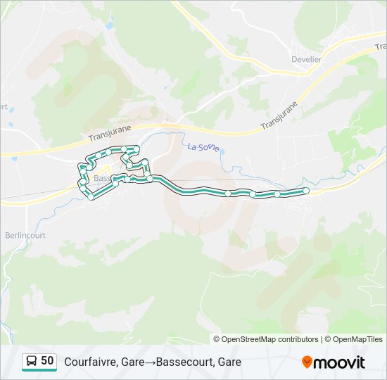 50 Bus Line Map