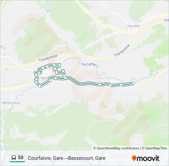 50 Bus Line Map