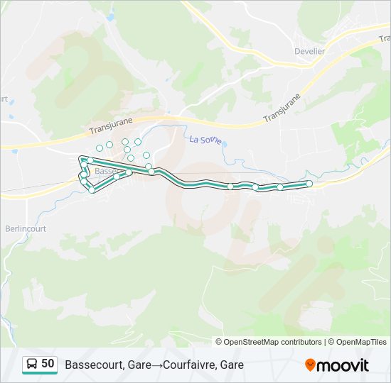 50 Bus Line Map
