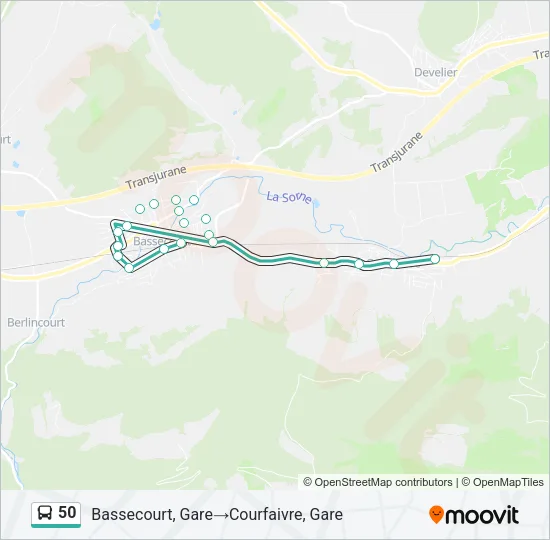 50 Bus Line Map
