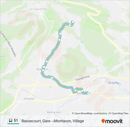 51 Bus Line Map