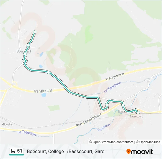 51 Bus Line Map