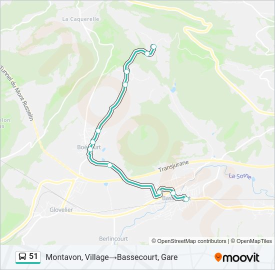 51 Bus Line Map
