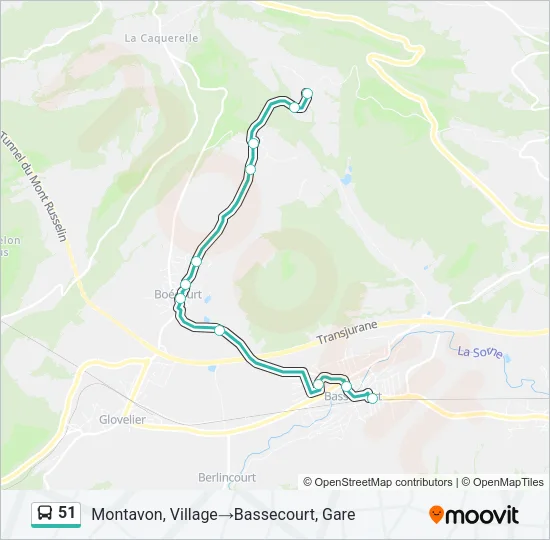 51 Bus Line Map