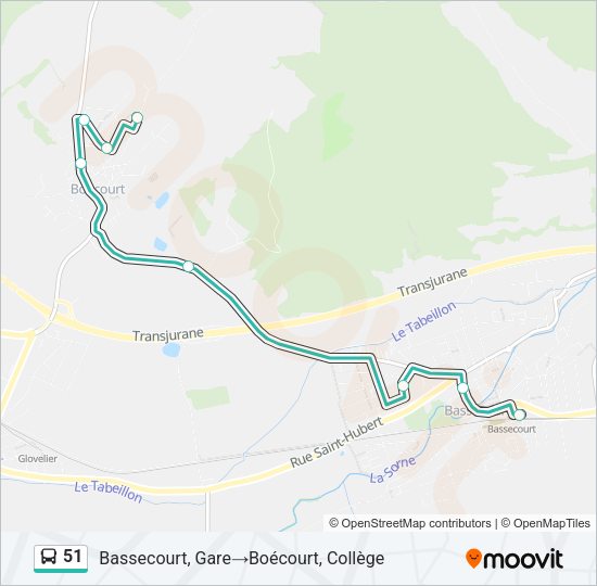 51 Bus Line Map
