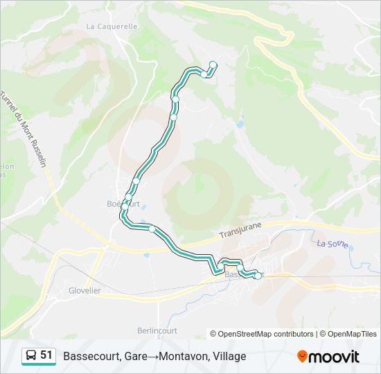 51 Bus Line Map