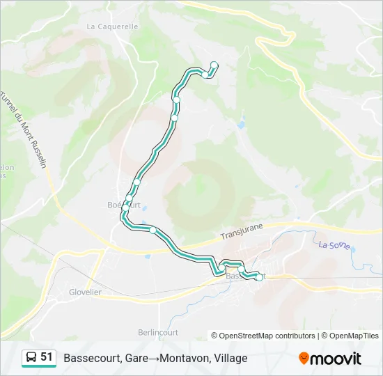 51 Bus Line Map