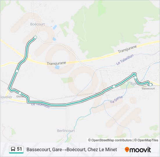 51 Bus Line Map