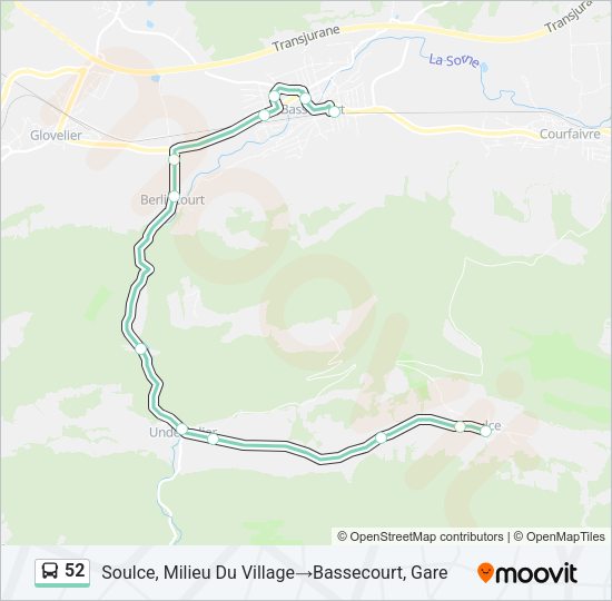 52 Bus Line Map