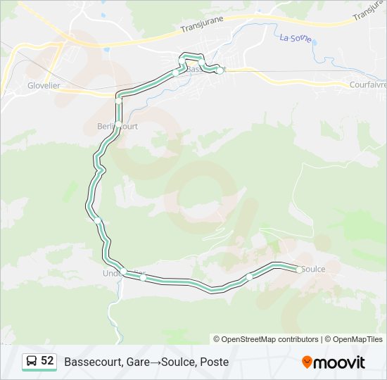 52 Bus Line Map