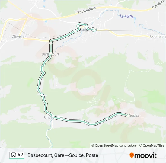 52 Bus Line Map