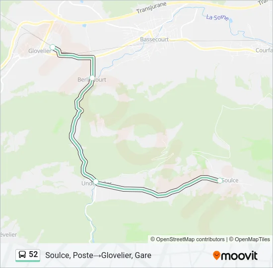 52 Bus Line Map
