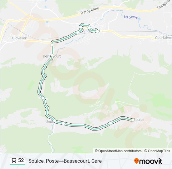 52 Bus Line Map