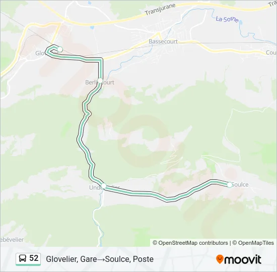 52 Bus Line Map
