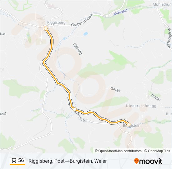 56 Bus Line Map