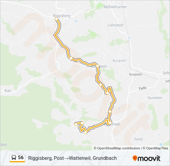 56 Bus Line Map
