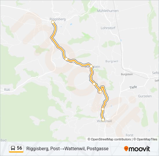 56 Bus Line Map