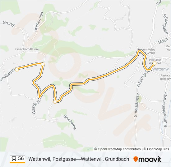 56 Bus Line Map
