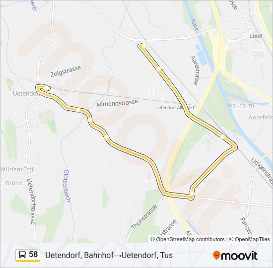 58 Bus Line Map