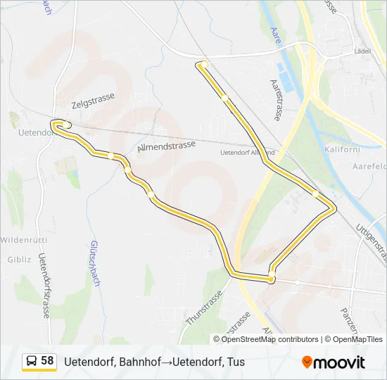 58 Bus Line Map