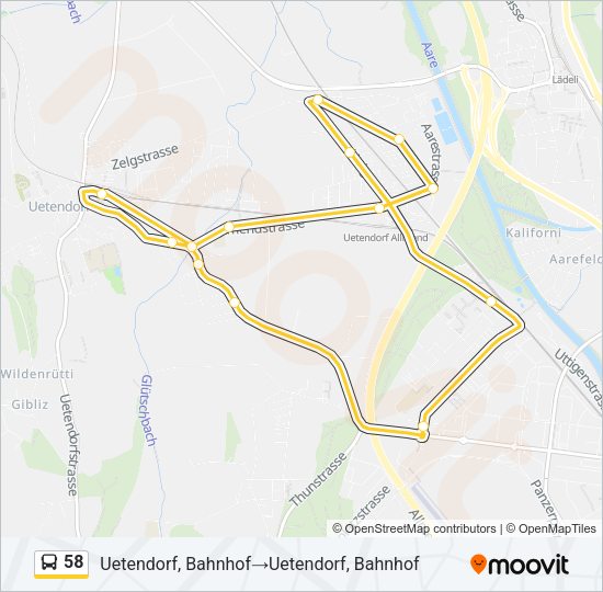 58 Bus Line Map