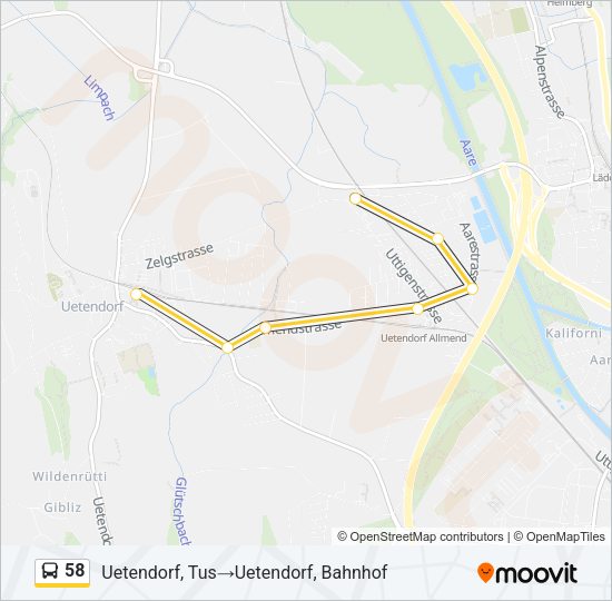 58 Bus Line Map