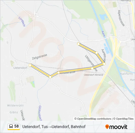 58 Bus Line Map