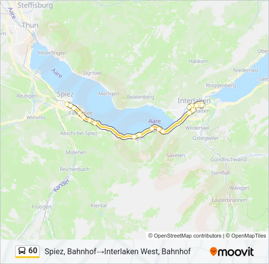 Plan de la ligne 60 de bus
