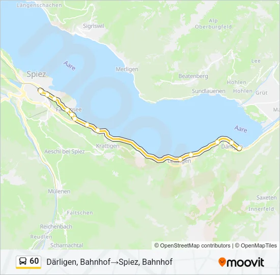 Plan de la ligne 60 de bus