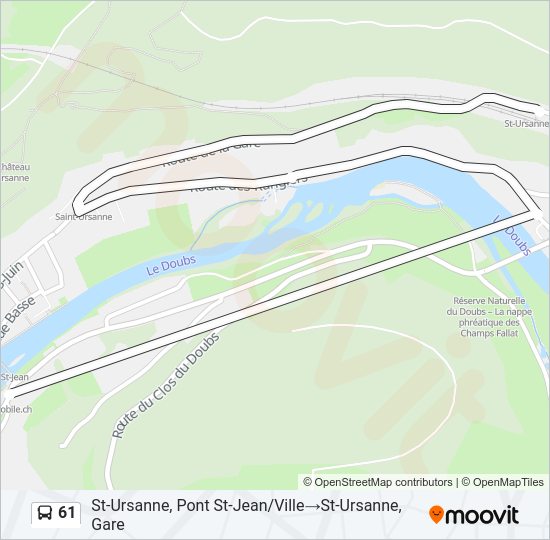 61 bus Line Map