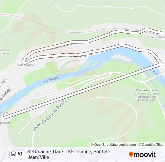 61 Bus Line Map