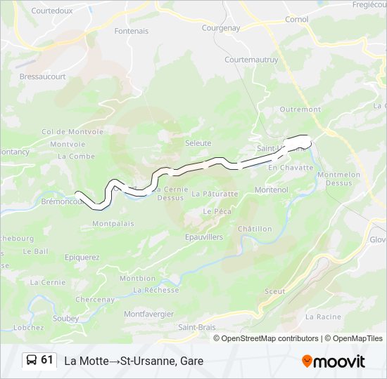 61 Bus Line Map