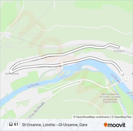 61 Bus Line Map