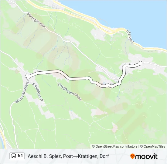 61 Bus Line Map