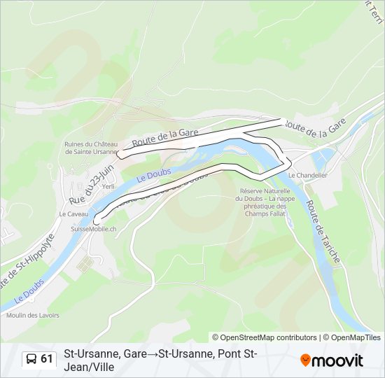 61 Bus Line Map