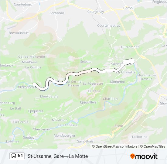 61 Bus Line Map