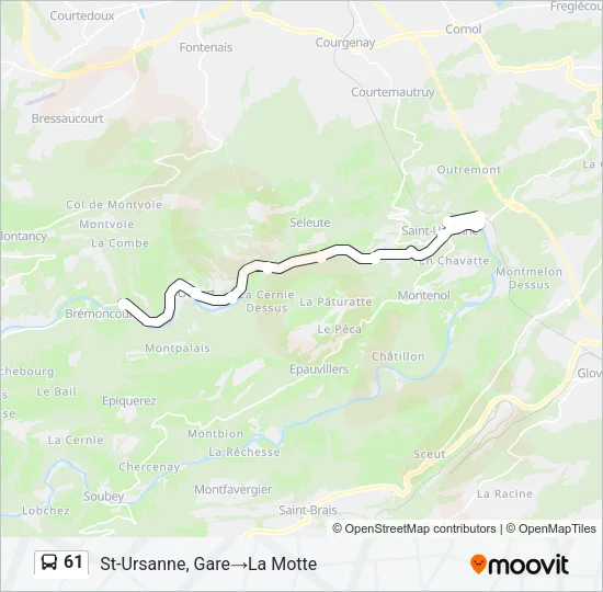 61 Bus Line Map