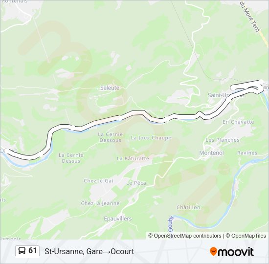 61 Bus Line Map