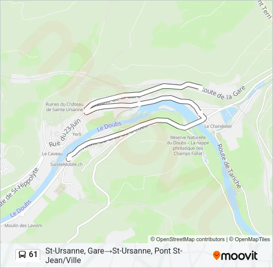 61 Bus Line Map