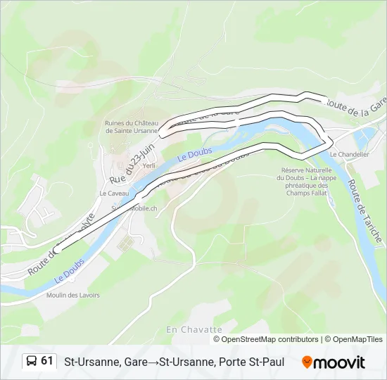 61 Bus Line Map
