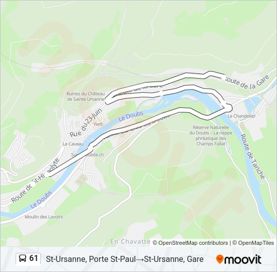 61 Bus Line Map