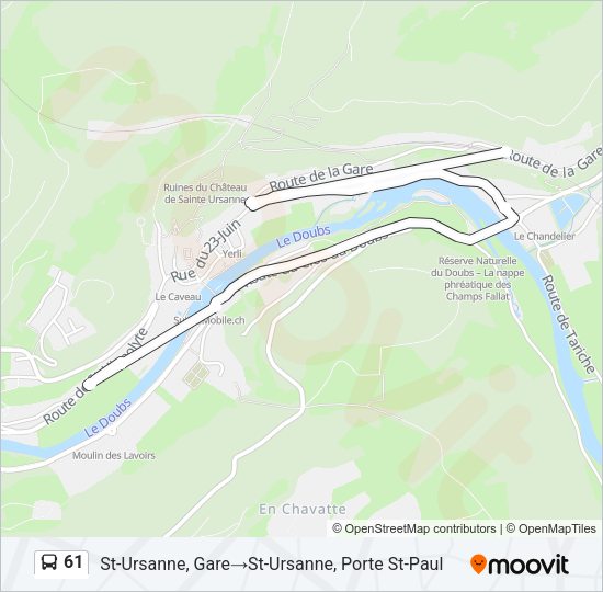 61 Bus Line Map