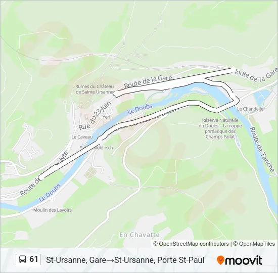 61 Bus Line Map