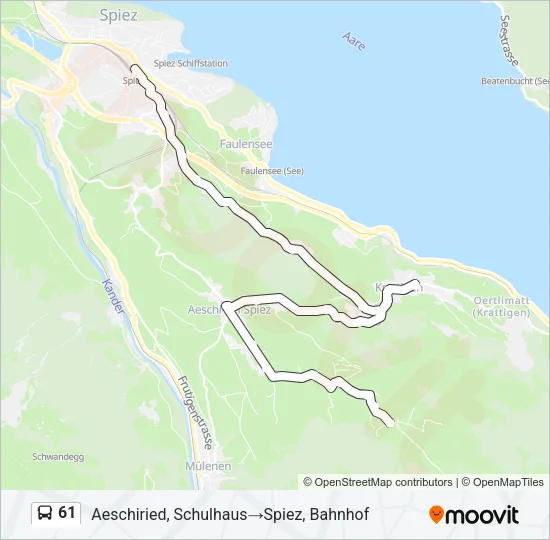 61 Bus Line Map