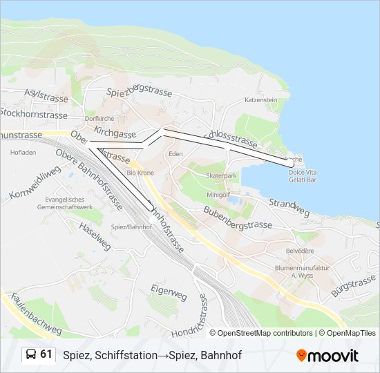 61 Bus Line Map