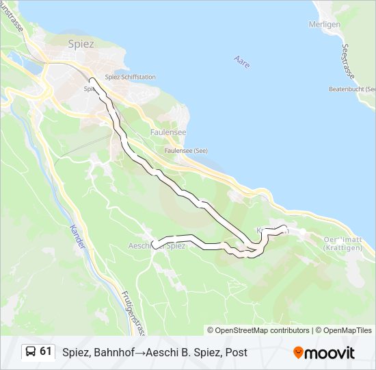 61 Bus Line Map